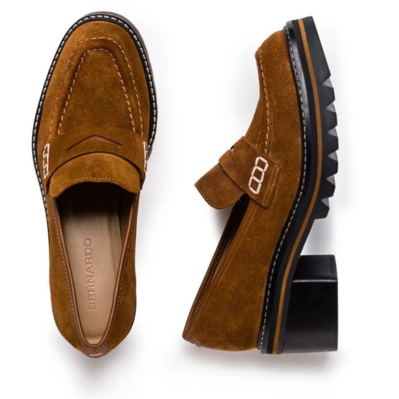 Selma Bernardo Brown Suede Women's Loafers - Picture 1 of 9